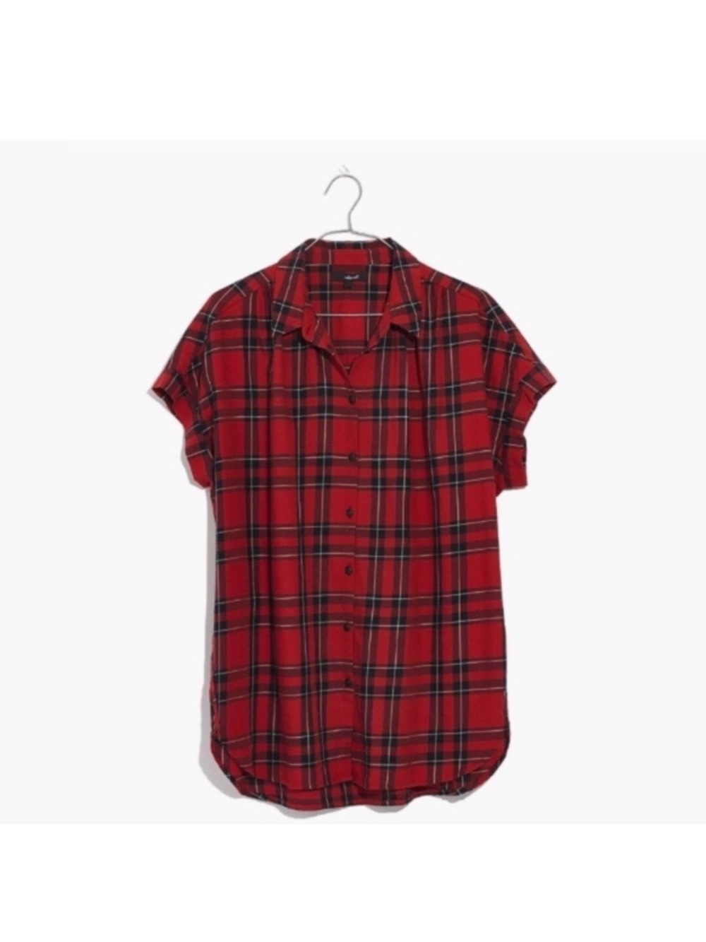 Madewell Central Shirt Red Plaid Dahl Plaid Short-Sleeve Button-Down - Picture 2 of 8